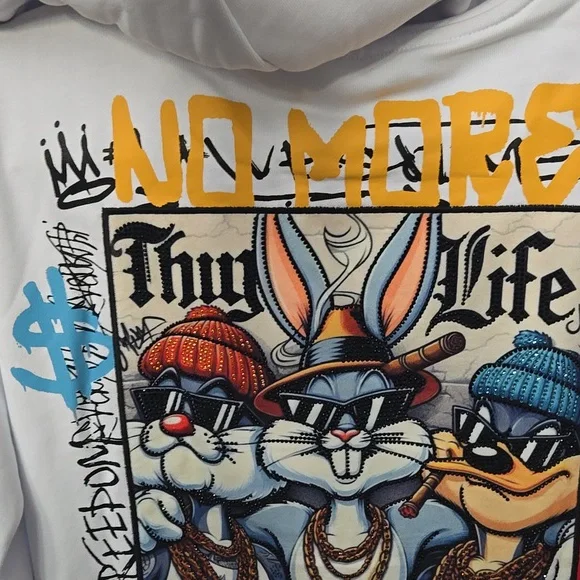 Left Point White Hoodie for Men